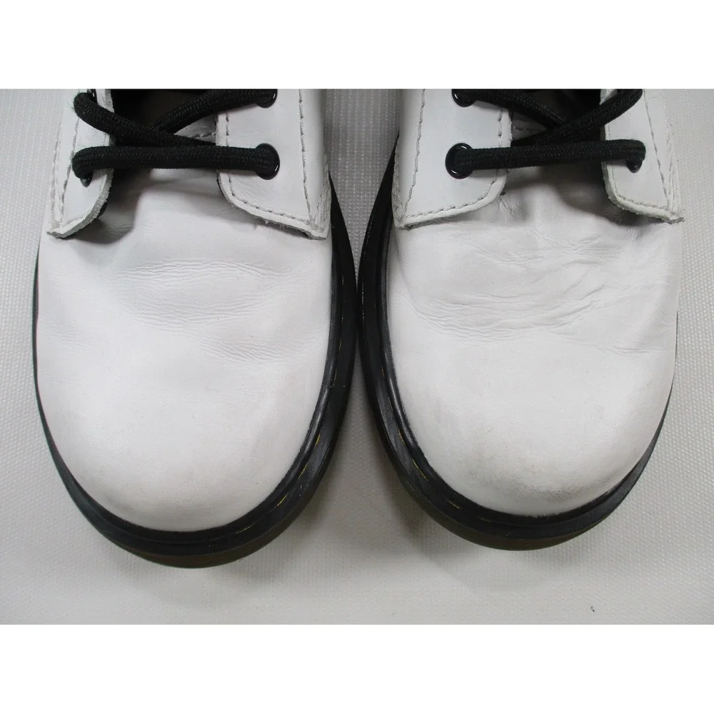 Dr.‎ Martens Kids 1460 J White Leather Combat Side Zip Boots Size US 3